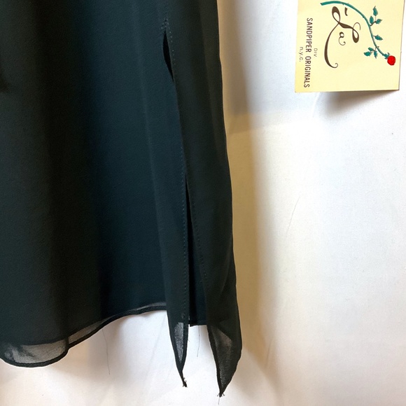 Gold and Silver Metallic Black Sheer Vintage Dress - Picture 6 of 9